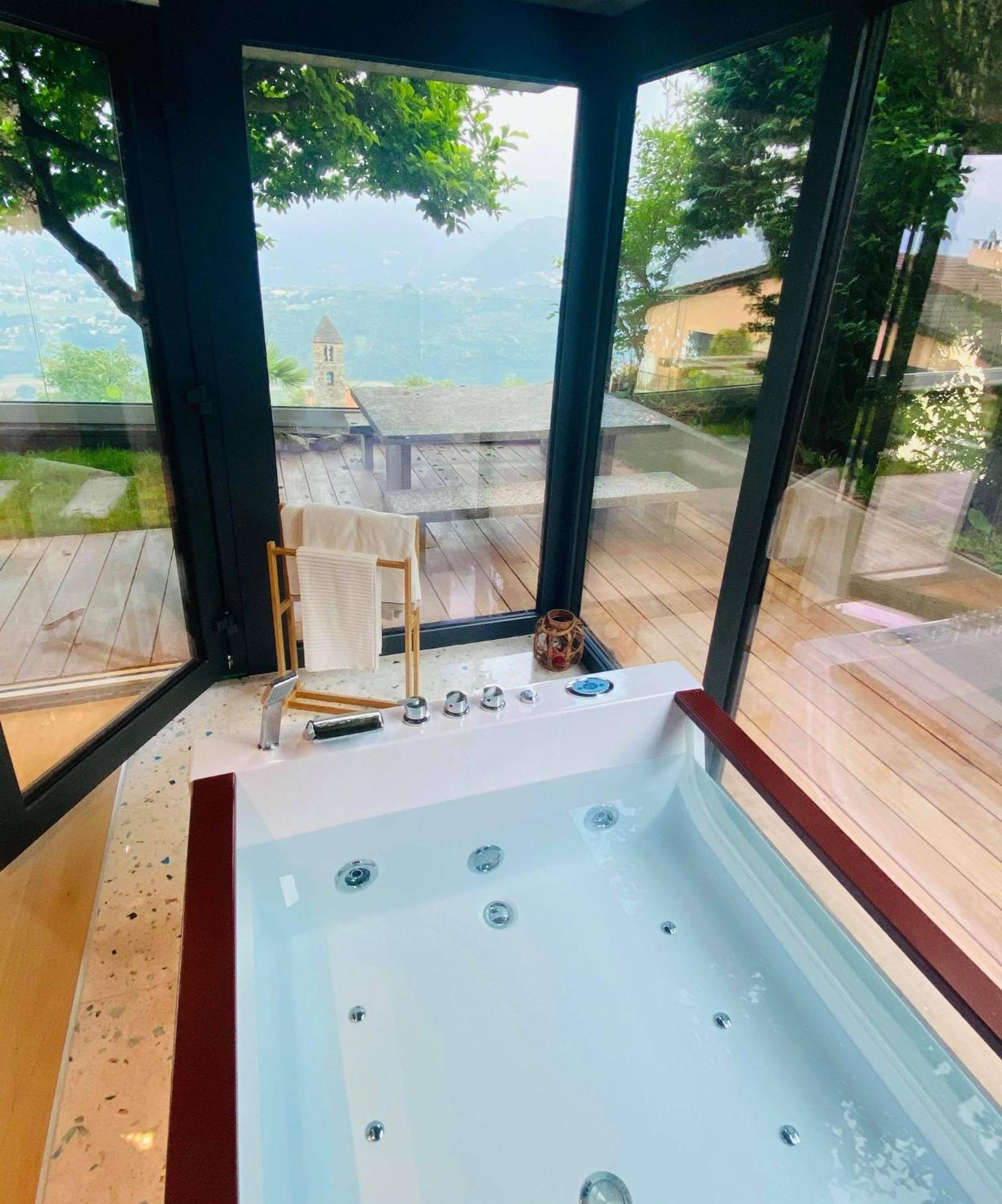 Family Suite With Garden And Amaizing View To Lugano Кадемарио Екстериор снимка