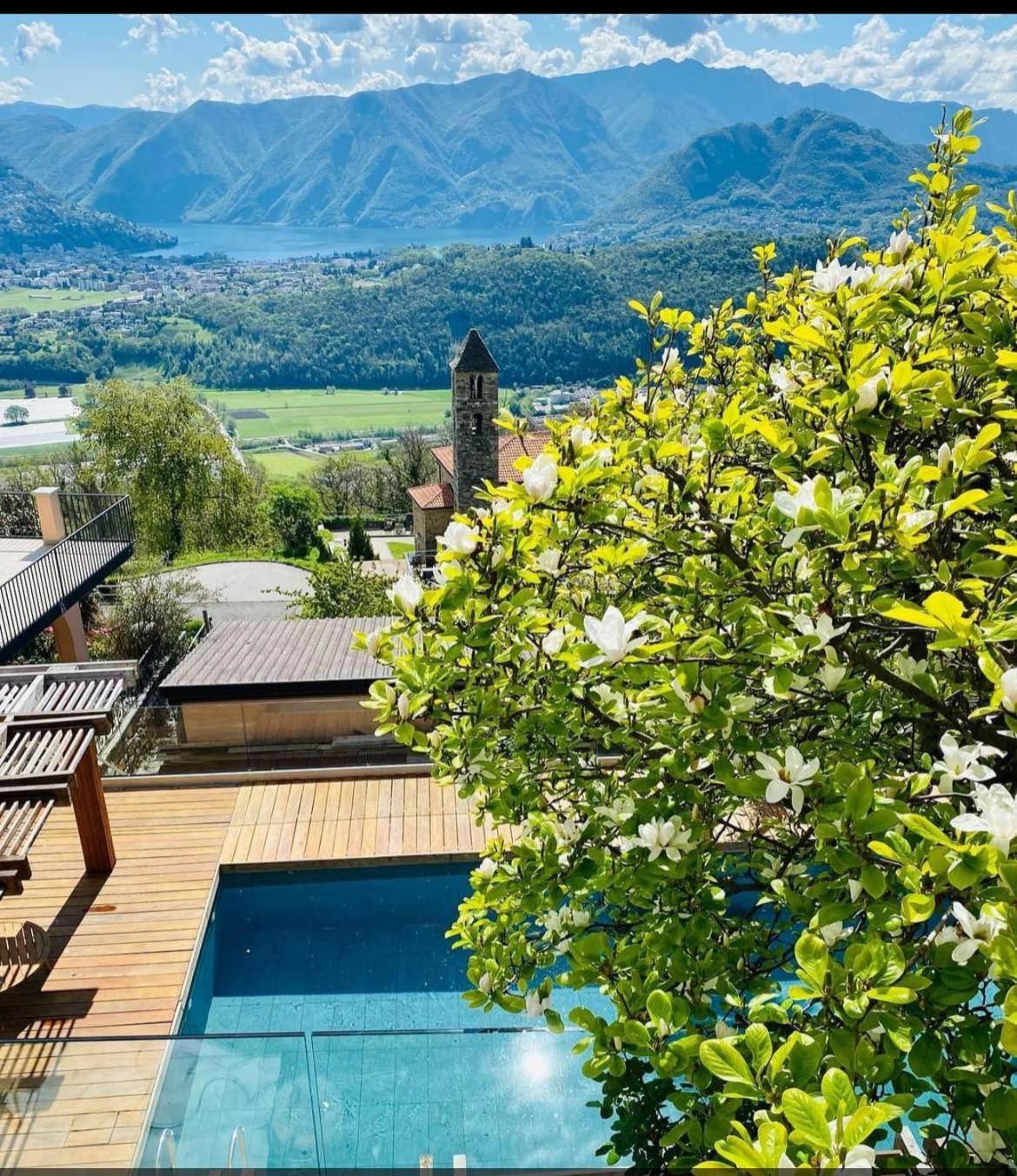 Family Suite With Garden And Amaizing View To Lugano Кадемарио Екстериор снимка